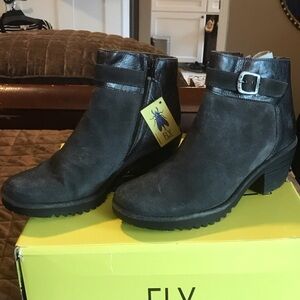NEW … Fly London Women's Charcoal Ankle Booties